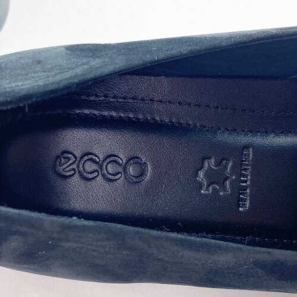 ECCO Touch Ballerina 2 Black Slip On Shoes Sz 37 6 6.5 Snakeskin Scale Loafers - Picture 8 of 10